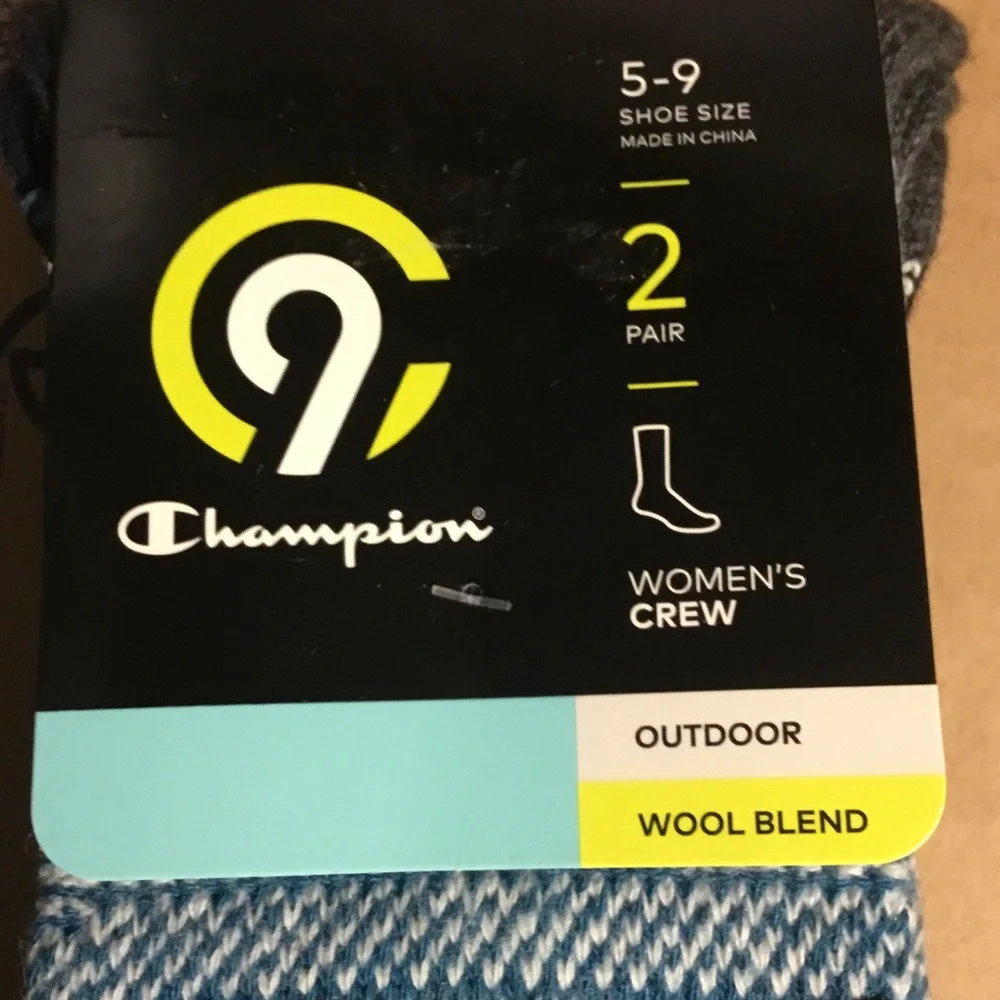 Champion Navy & Light Blue Women's Wool-Blend Crew Socks - 2 Pack